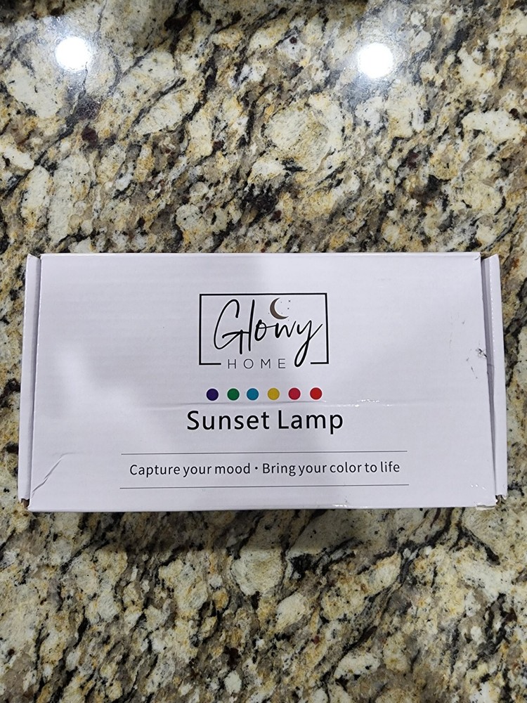 Glowy Sunset home  Lamp W/Remote Nib