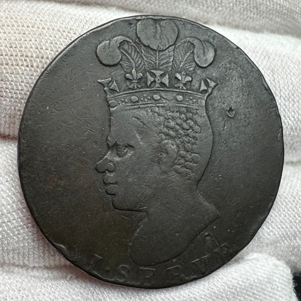 1788-Barbados Copper Penny - Pineapple Design