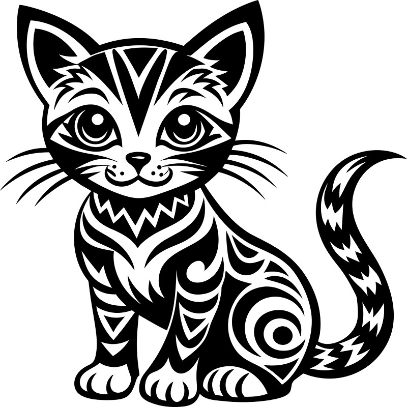 30 Custom Black Artistic Kitty Cat Personalized Address Labels