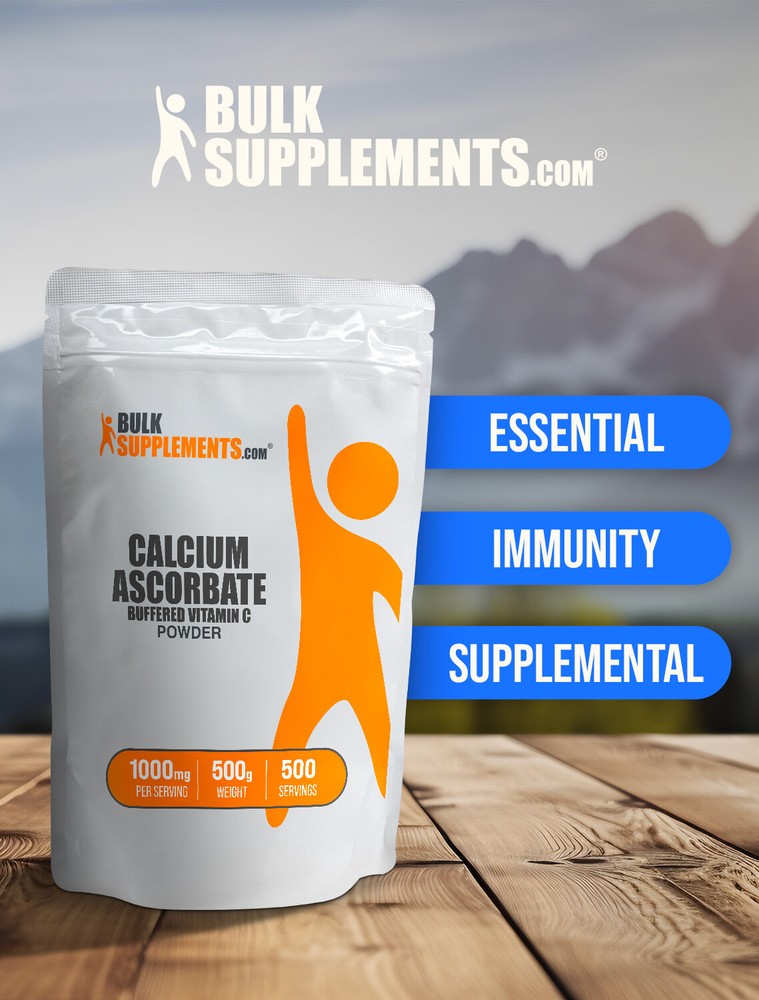 BulkSupplements Calcium Ascorbate (Vitamin C) Powder - 1000mg Per Serving