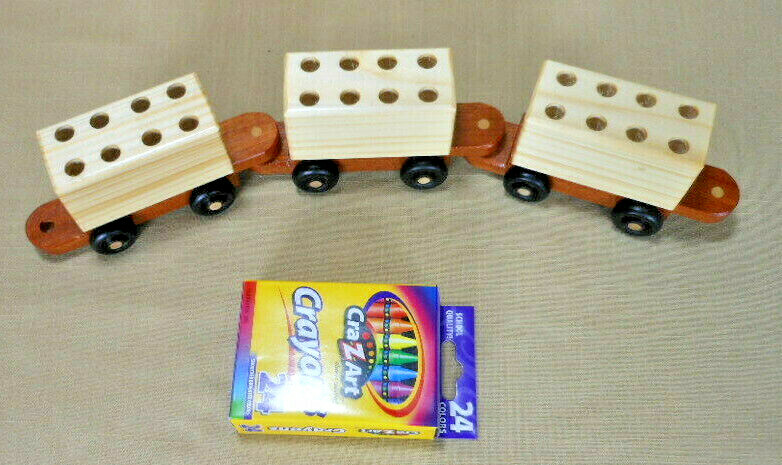 Crayon Holder Steam Train / Handmade