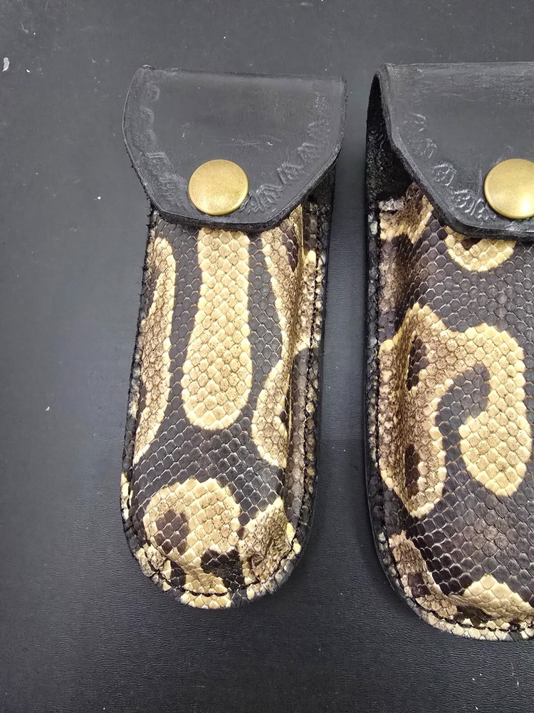 Buck 110 Leather knife sheath Ball Python, case 6265 New Handmade Sheath