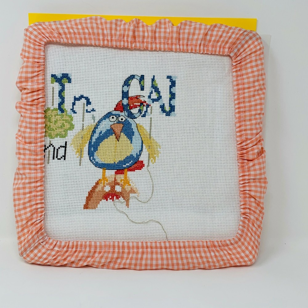 Orange Gingham Grime Guards - Q-Snap Frame-Cross Stitch/Needlecraft