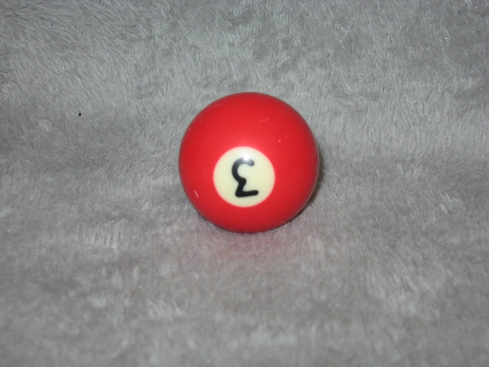 Mini Pool Ball #3 Red Solid 1.5" Diameter Miniature Billiard Replacement