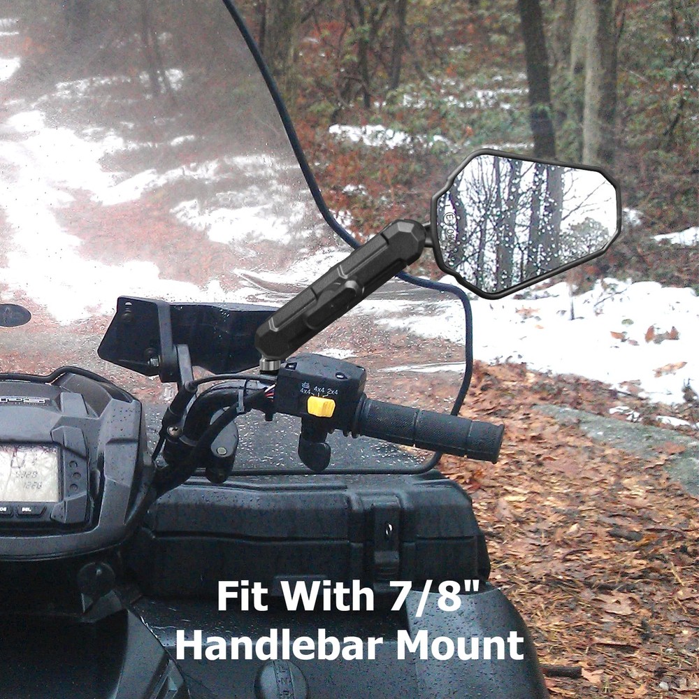 Pair ADV Motorcycle Rear View Mirrors Foldable Adjustable Adventure Universal US