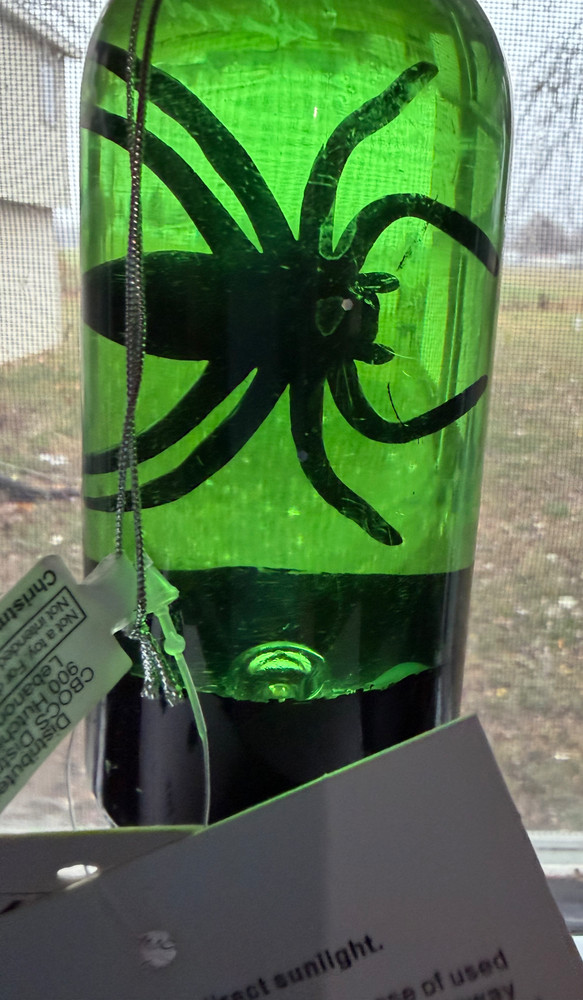 Spider Snow Globe light up bottle