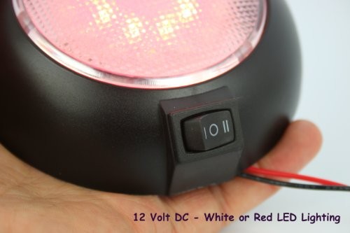 LED Dome Light - 4.5" High Power White & Red LED Downlight - 12 Volt - Fixed