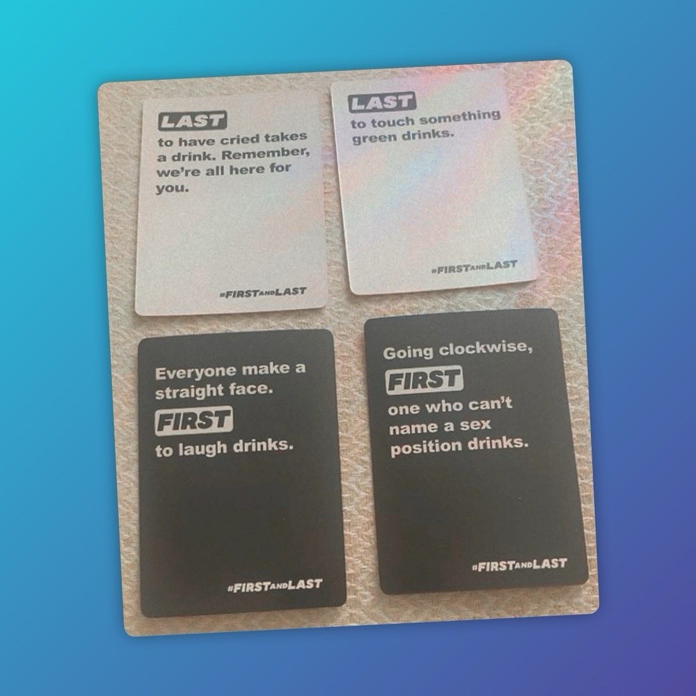 First & Last, Competitive Drinking Card Game - 21+