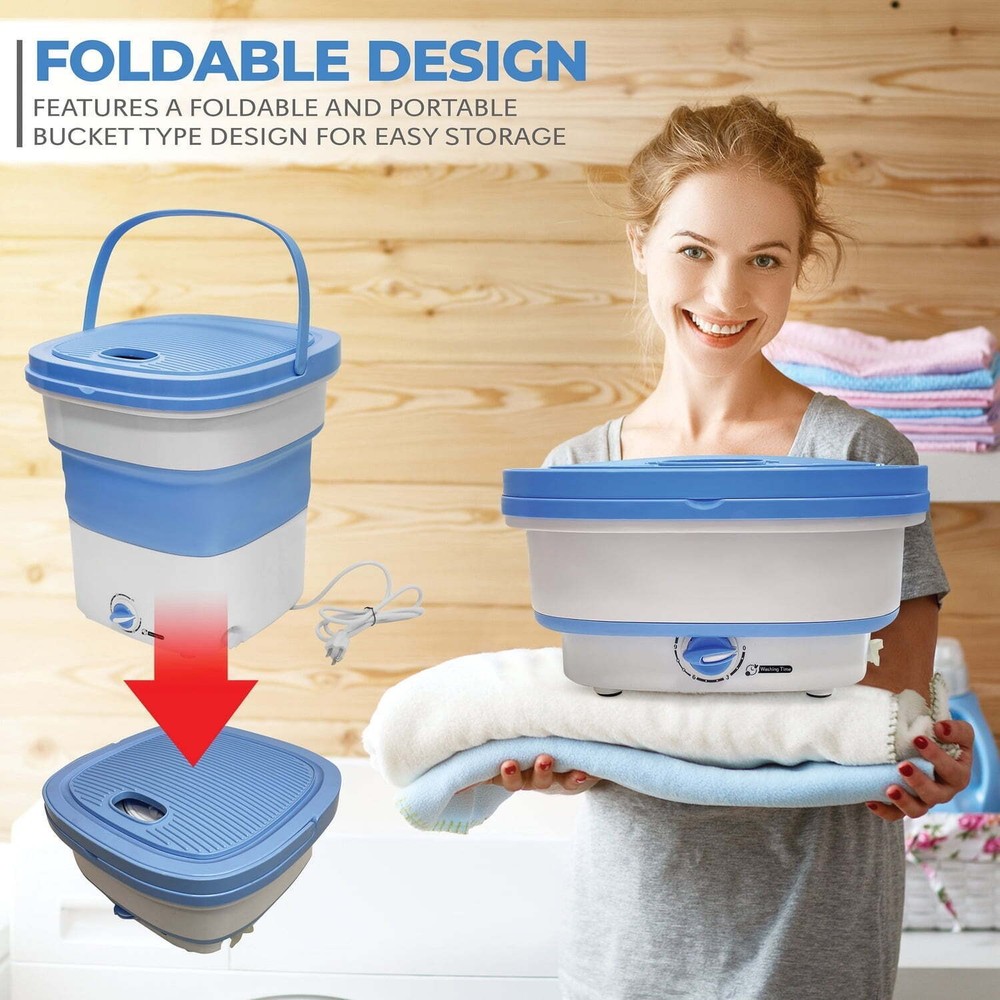 33 Foldable Lightweight Mini Washing Machine, Top Load 4.41 Lbs Washing Capacity