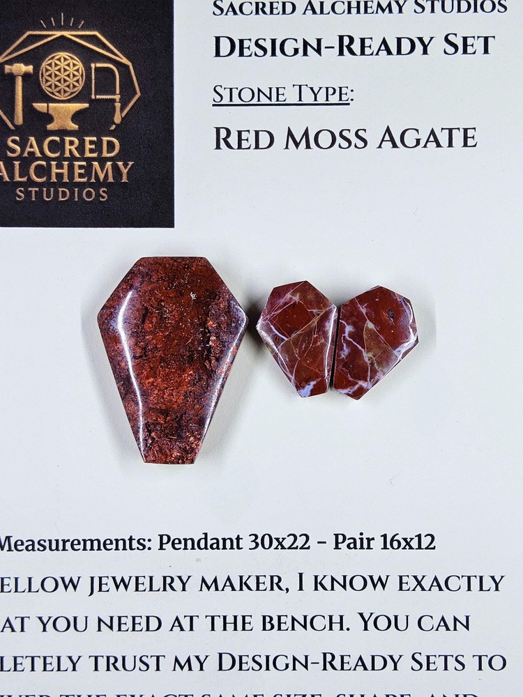 Coffin Shape - Red Moss Agate - Design-Ready Set