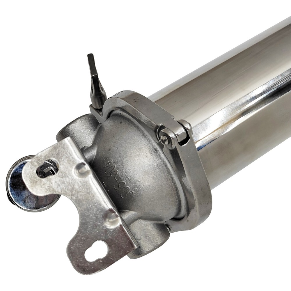 10" Corrosion-resistant Stainless Steel Filter w/Pressure Gauge 3/4"NPT 300 Mesh