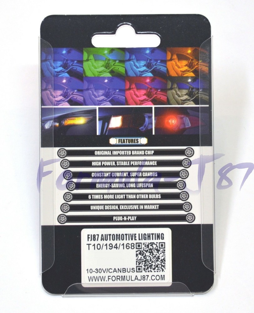 Canbus Error LED Light 168 White 6000K Two Bulbs License Plate Replace JDM Fit