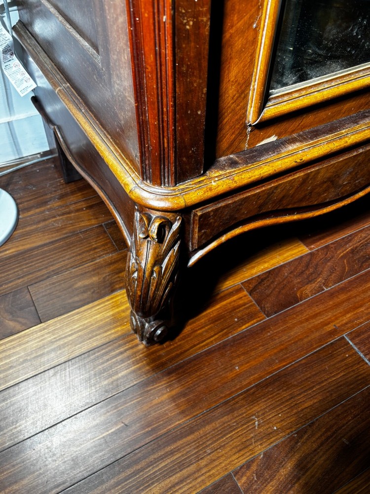 Antique Rococo Mirrored Armoire