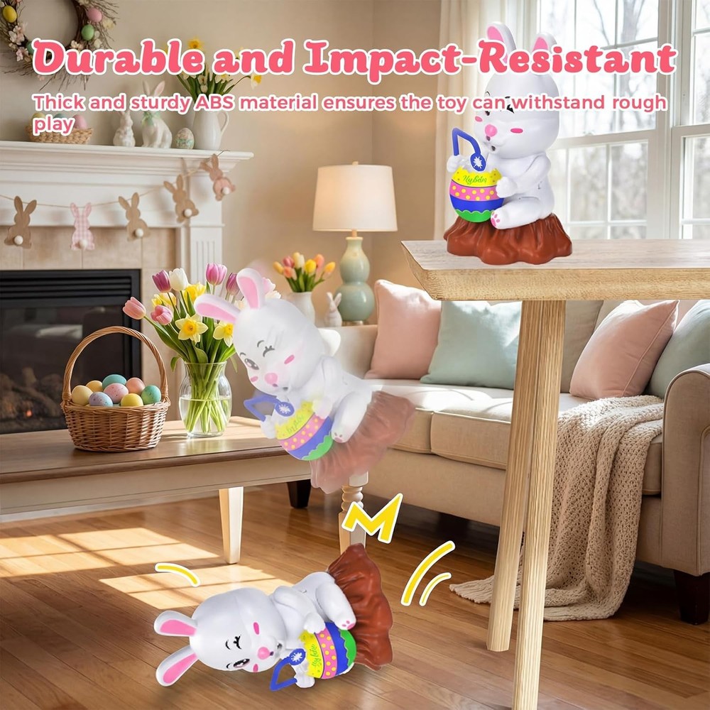 Easter Bubbles Bunny Bubble Machine for Kids, Rabbit Bubble Blower Toy with Refi