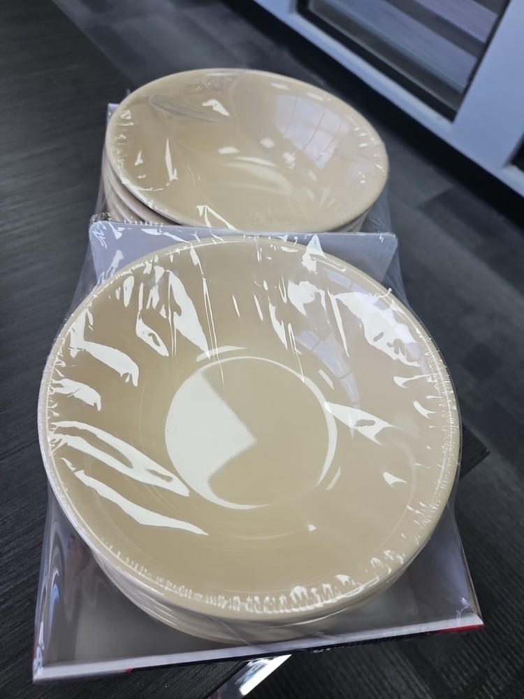 22oz Melamine Rimless Bowls, Tan (1 Dozen)