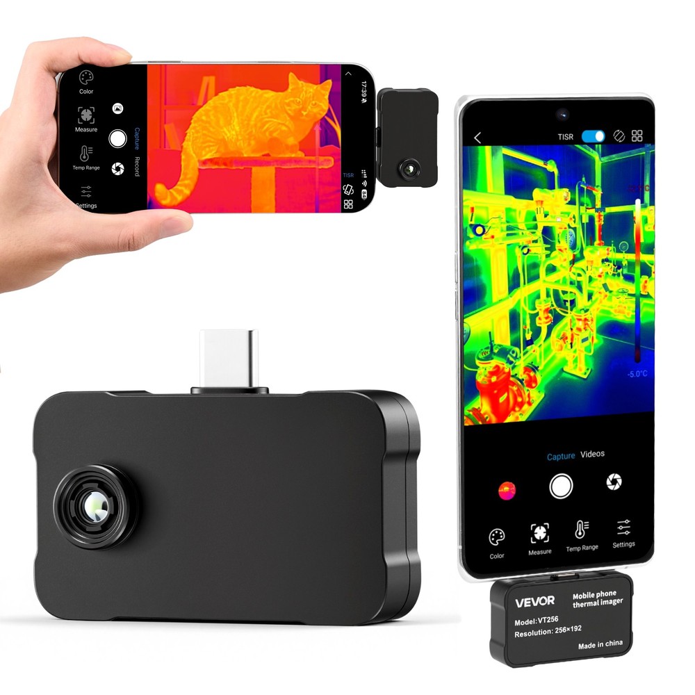 VEVOR Thermal Imaging Camera for Android & iOS 512 x 384 TISR Super Resolution