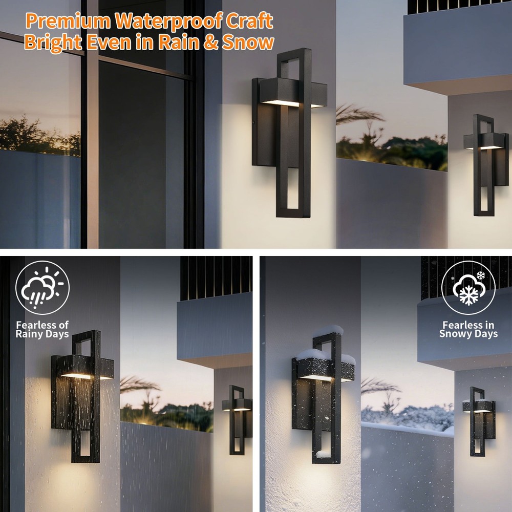1-Pack 16.5 in. Black Outdoor Wall Lanterns