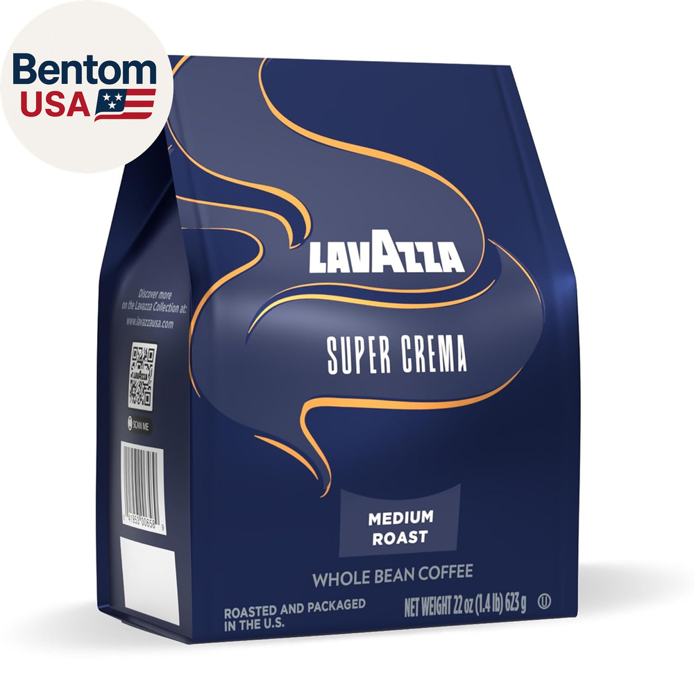 Super Crema Whole Bean Coffee, Medium Espresso Roast, Arabica and Robusta Blend,