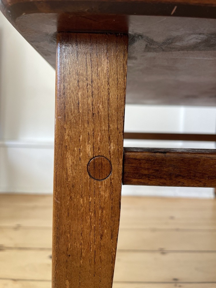 Vintage Lane Sequence Walnut Side Table MCM Black Laminate Top 1963