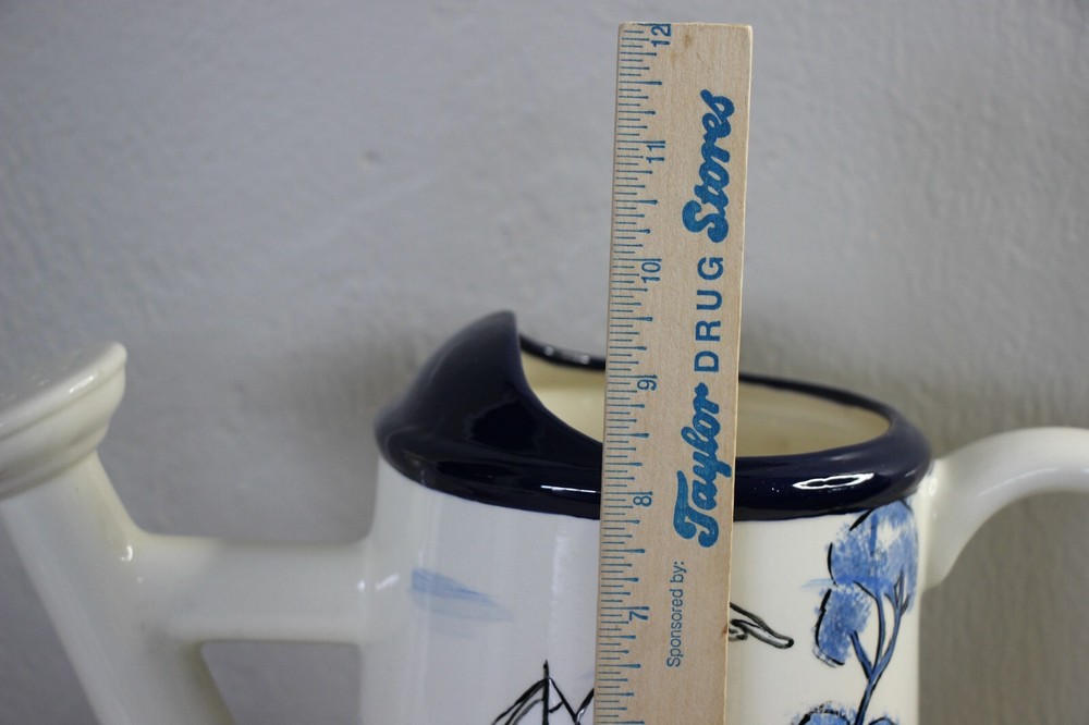 Holland Theme Ceramic Watering Can Windmill Hand Painted