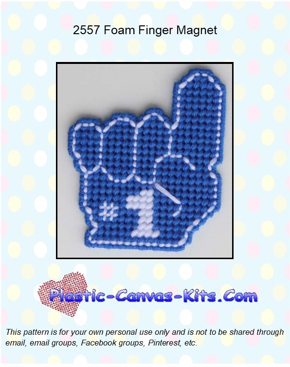 Foam Finger Magnet - Plastic Canvas Pattern or Kit