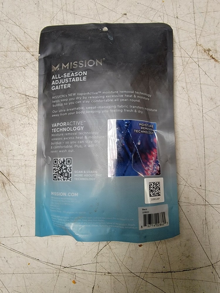 Mission All-Seasom Adjustable Gaiter Face Mask Black