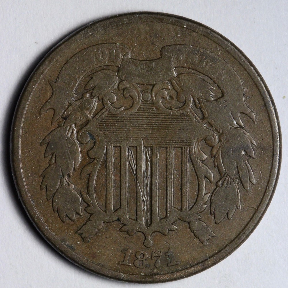 1871 Two Cent Piece VF E140 RGNW