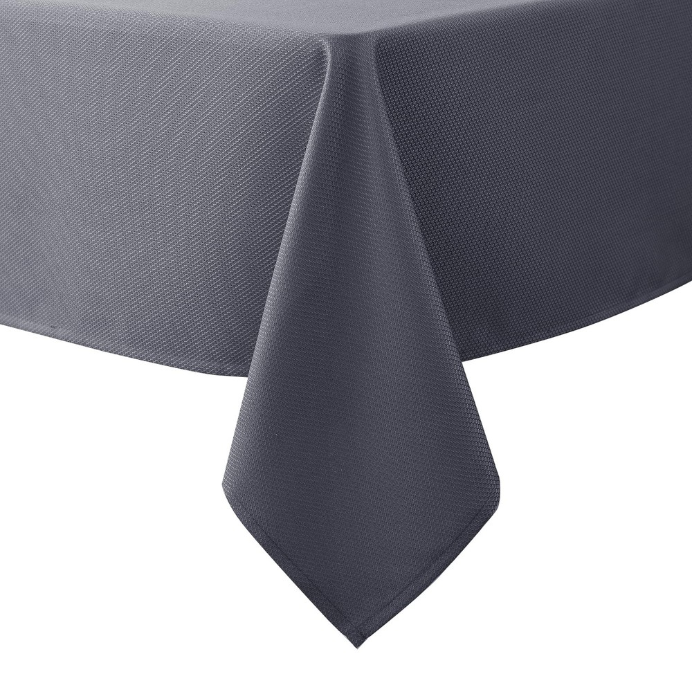 Textured Fabric Tablecloths 52x70" Dark Grey Water Resistant Rectangular