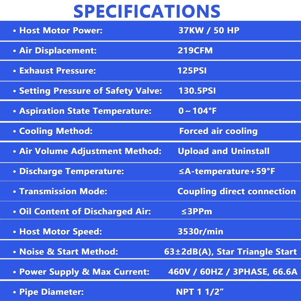 50 HP Rotary Screw Air Compressor