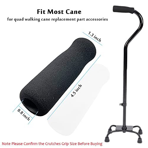 Quad Walking Cane Grip Replacement for Elderly & Disabled Patient Foam Handle