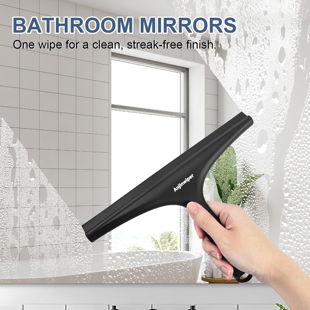 All-Purpose Shower Squeegee for Glass Doors with Hook, Silicone Squeegee for ...