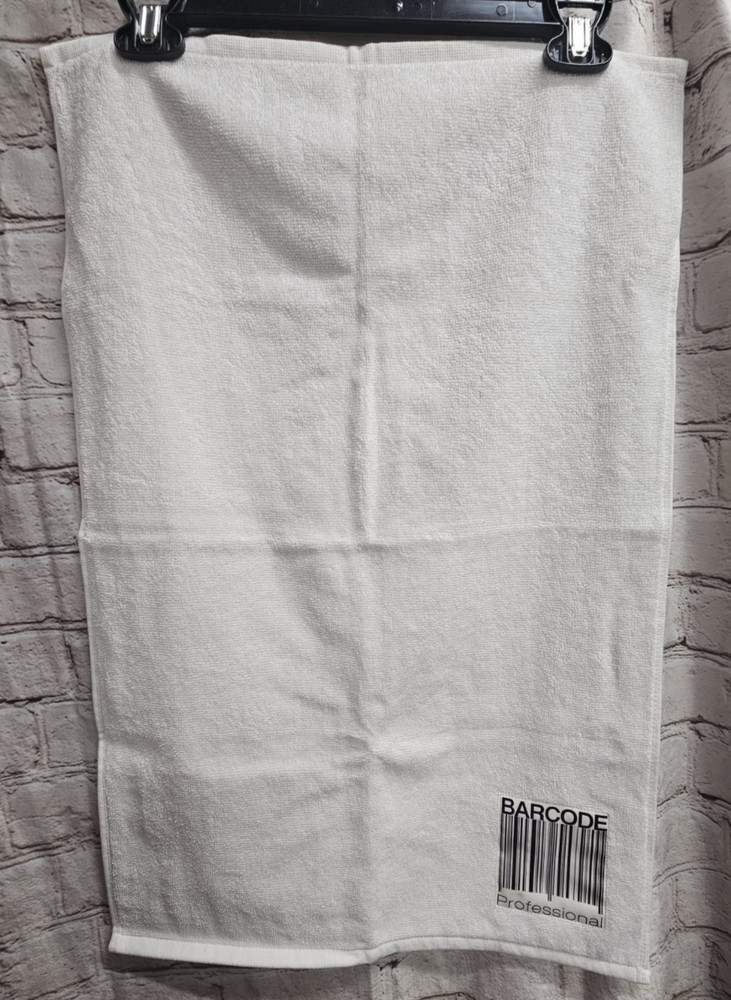 Barcode Professional White Towel- 25"X16" NEW OB