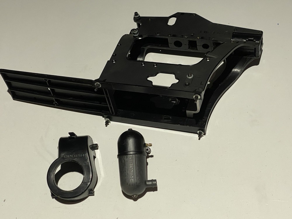 Hirobo Shuttle Main Frame,engine Mount, Exhaust, (Fan Shroud Not Included)