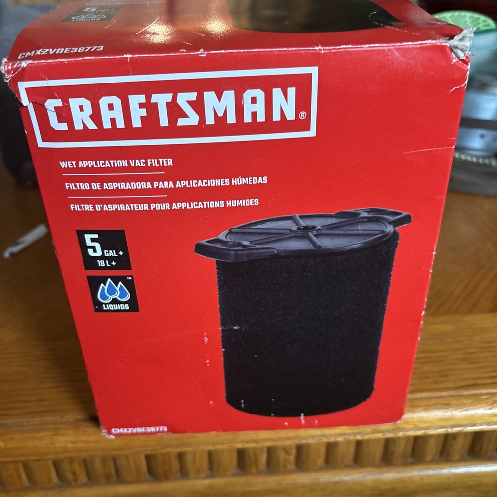 Wet App Vac Filter 15 Oz Craftsman Black