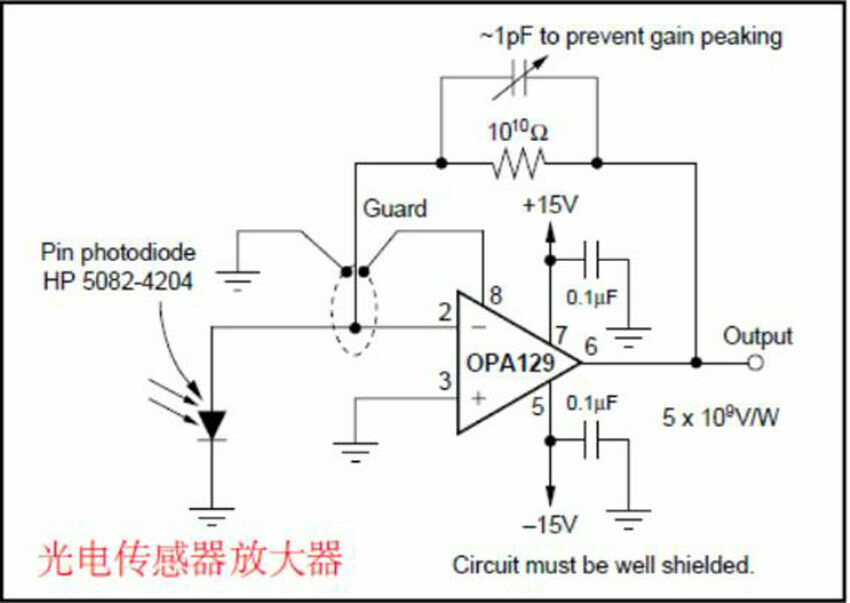 High Impedance Amplifier Module OPA129 Electrode Signal Transform I/V Conversion