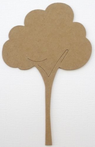 {4}  *TALL TREE*  Bare Unfinished Chipboard Die Cuts - 4"  x  5 1/8"