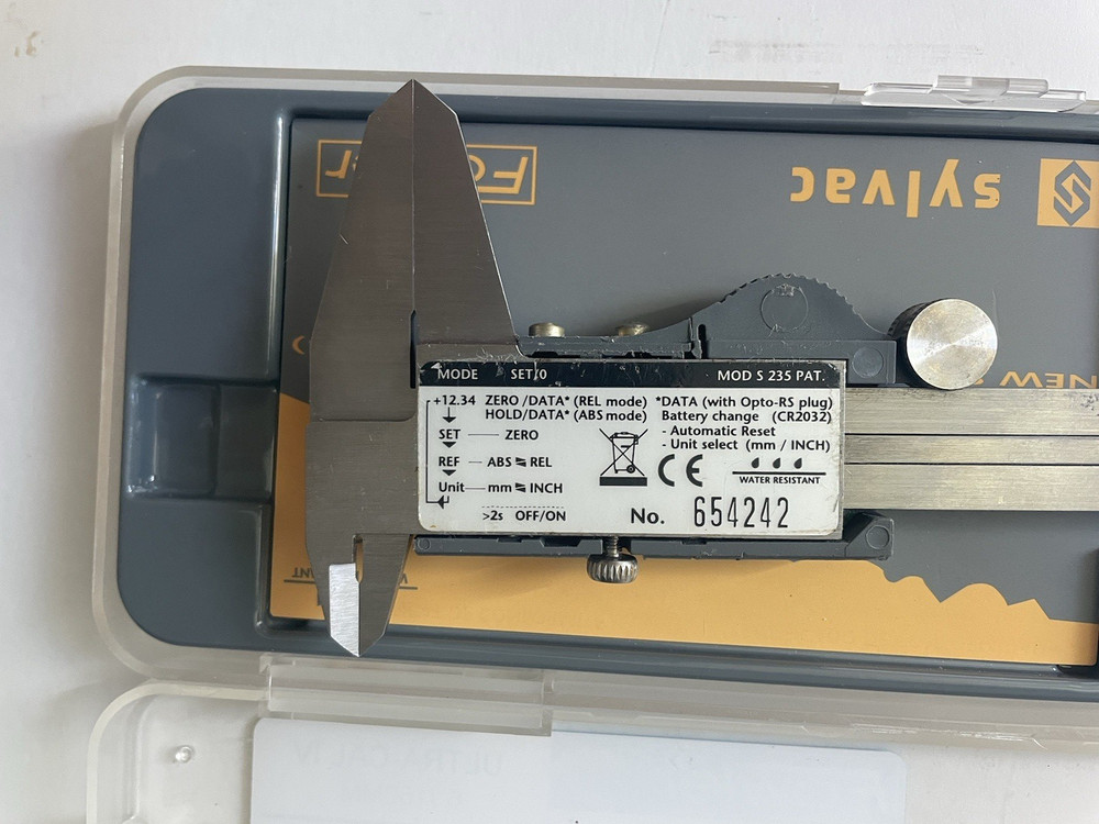 Fowler Sylvac S235 Water Resistant Digital Caliper With Case - Powers On