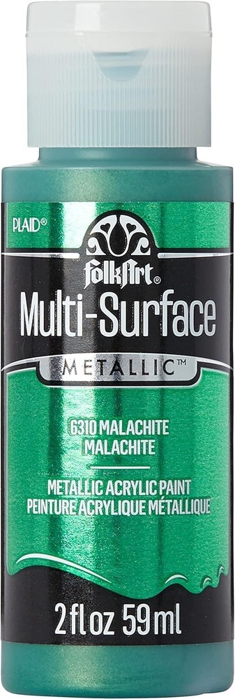 2 oz Multi-Surface Metallic Malachite Paint - Perfect for All Creative Projects