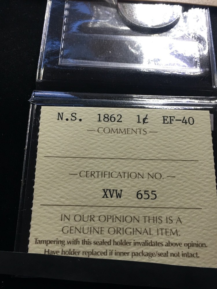 1862 ICCS Graded Nova Scotia, One Cent, **EF-40**