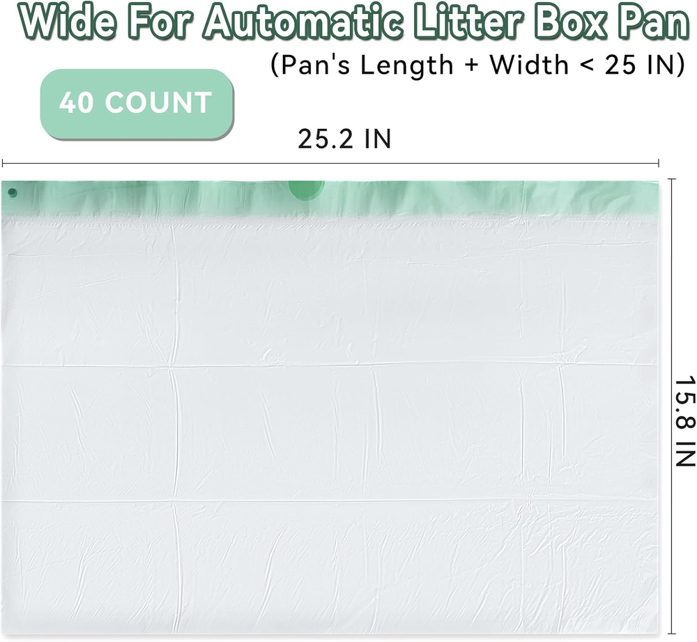 40 Count Cat Litter Box Liners for Automatic Cat Litter Box and Litter-Robot 4/3