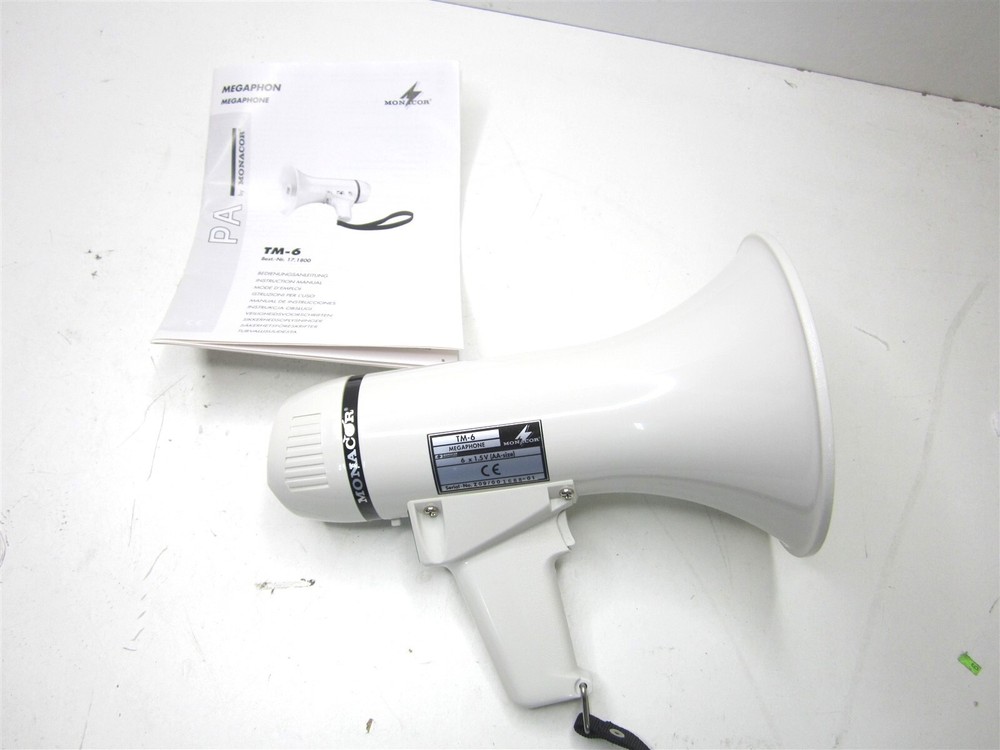Monacor (TM-6) 8w Max Volume 94 db Megaphone with Switchable Siren