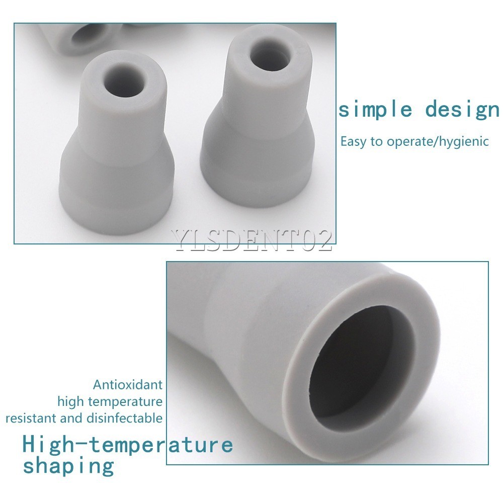 10X Dental Saliva Ejector Tip Snap Adapter Rubber Weak Suction Replacement