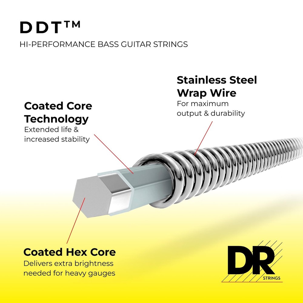DR Strings DDT Bass Guitar Strings (DDT5-55) 5-String(55-135)