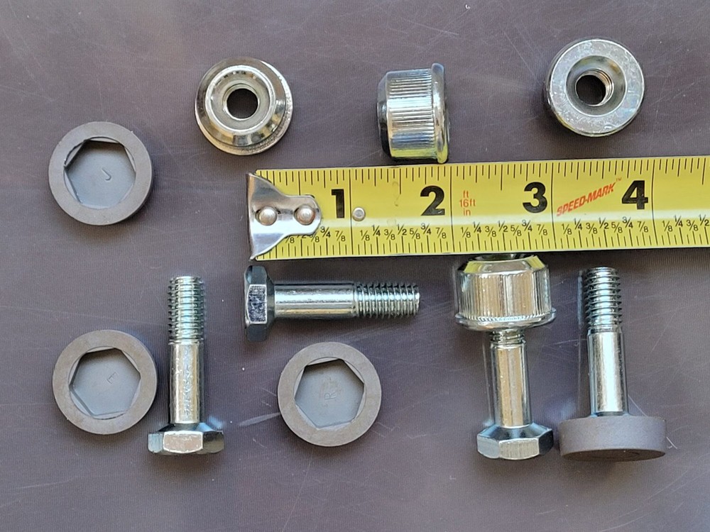 Genuine 3/8" thread 1.75" Leveling feet, caps 1" pole inserts 4 pack wire rack