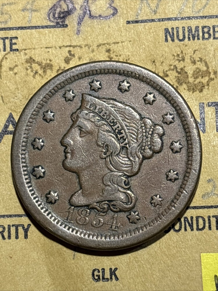 1854 Braided hair Large Cent