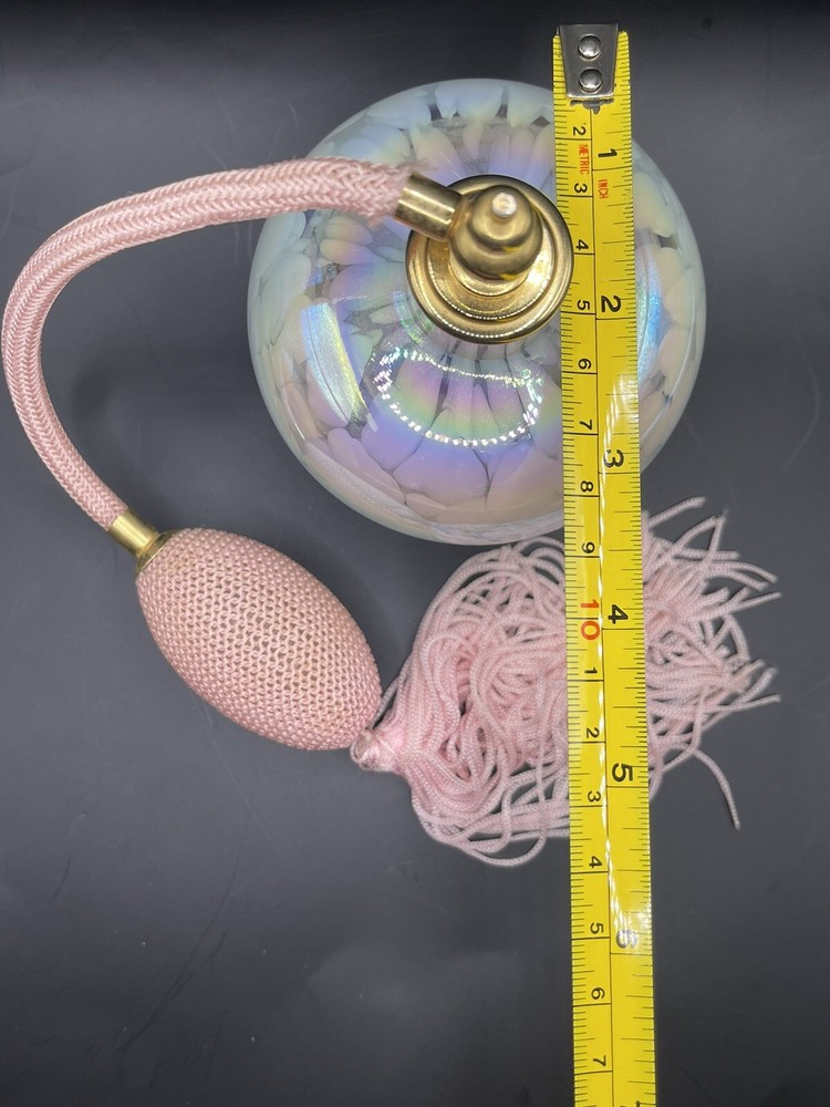 Murano Style Iridescent Glass Perfume Bottle With Atomizers