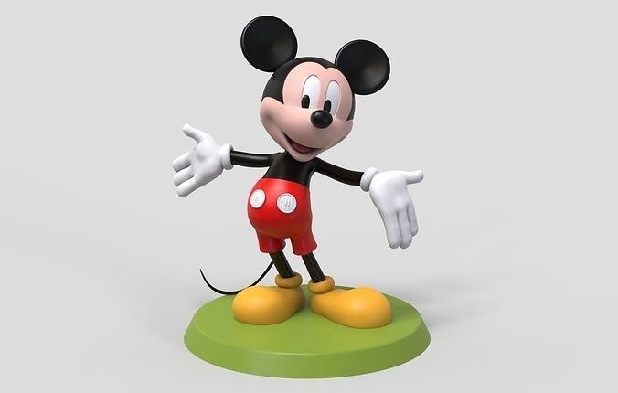 UNPAINTED Mickey Mouse 3d Printed Model Kit