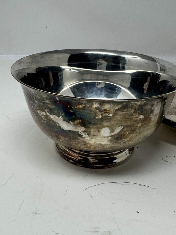 VNTG REED & BARTON Silver Plate Riviera Pattern 6" Bowl & Webster Wilcox Bowl