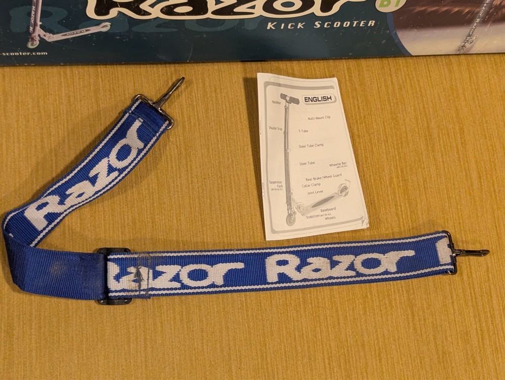 Razor MS-130B1 Kick Scooter Silver Original Box, strap, & Instructions Only