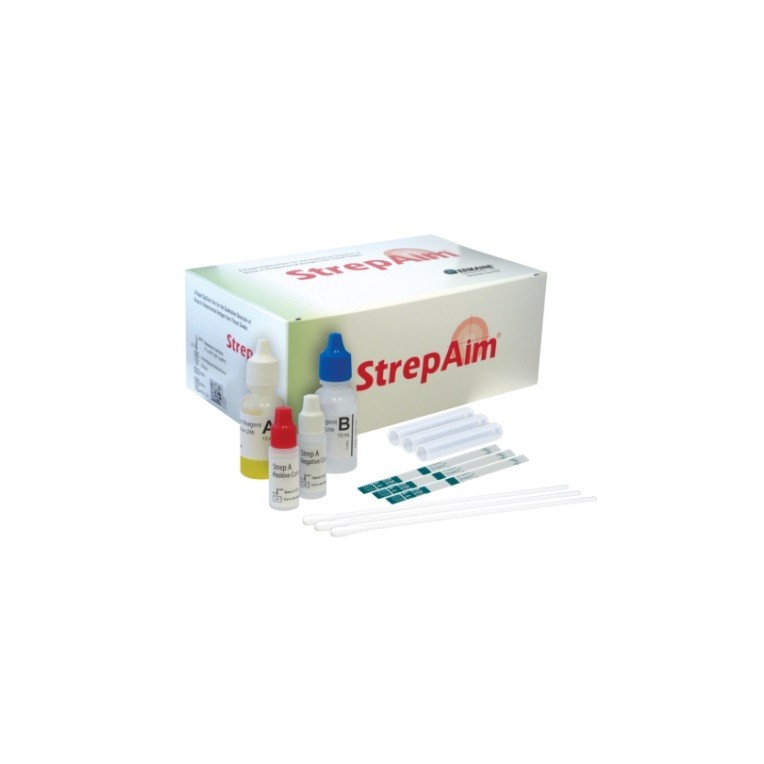 StrepAim Strep A Kit, A rapid dipstick format (25 Tests/Box) Exp. 02/2027